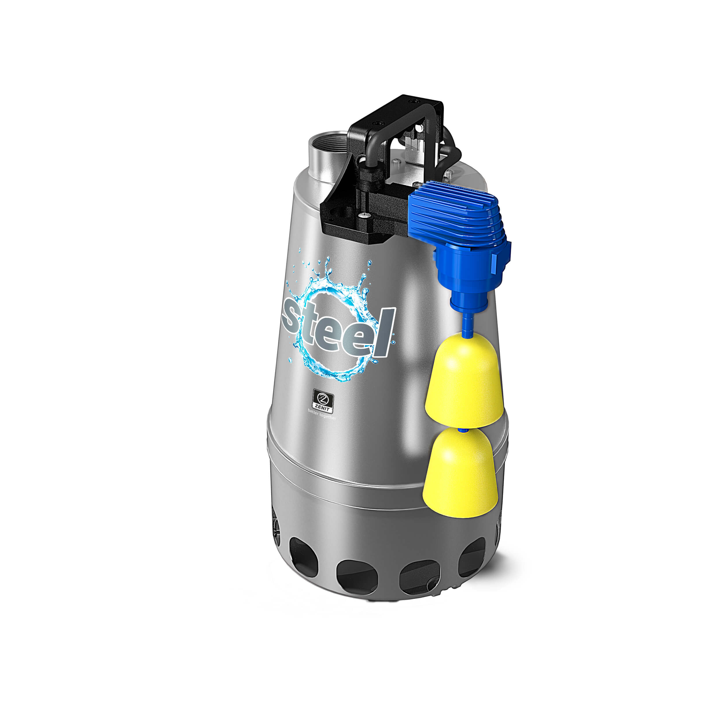 Zenit dompel pomp type DG-Steel 55/2 M50, met verticale vlotter, 0,55 kW, P2, 230 VAC, 50 Hz