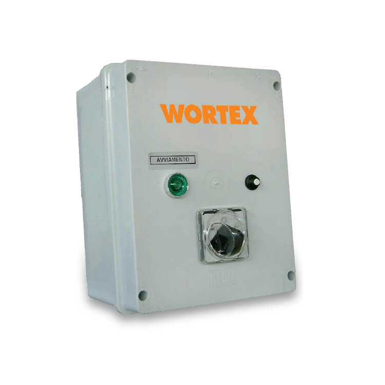Wortex pompsturing direct start schakelkast, thermische beveiliging, vlotteraansl., aan- uit schakelaar, type AM, 230VAC
