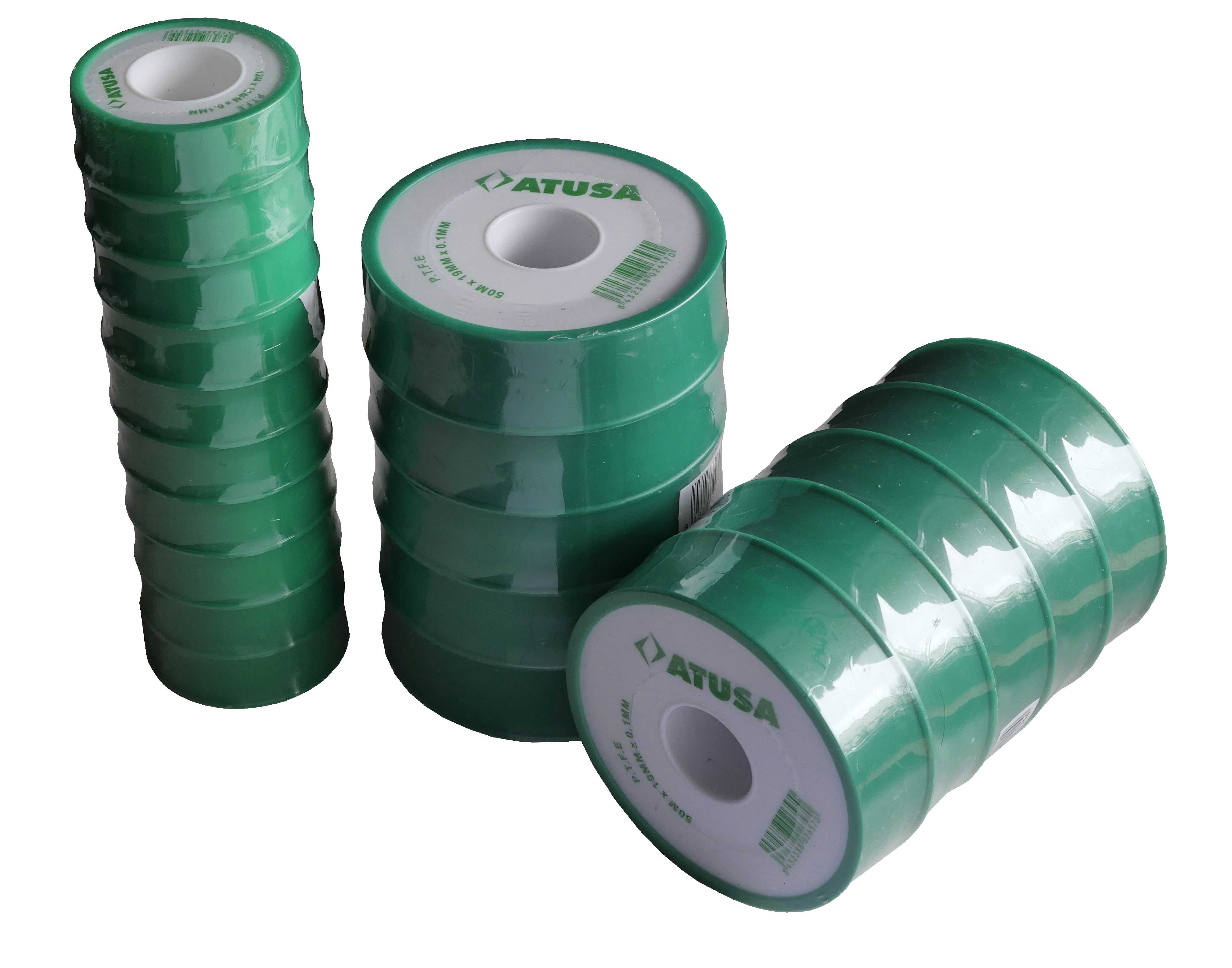 Atusa, PTFE Tape, voor vloeistoffen, WRAS, UL, DVGW keur, B = 19 x D = 0.20 mm, rollengte15 mtr.