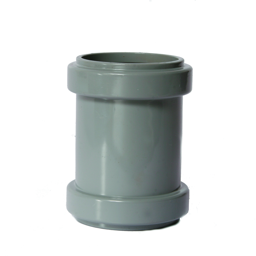 PVC-U binnenriolering overschuifmof, M/M grijs