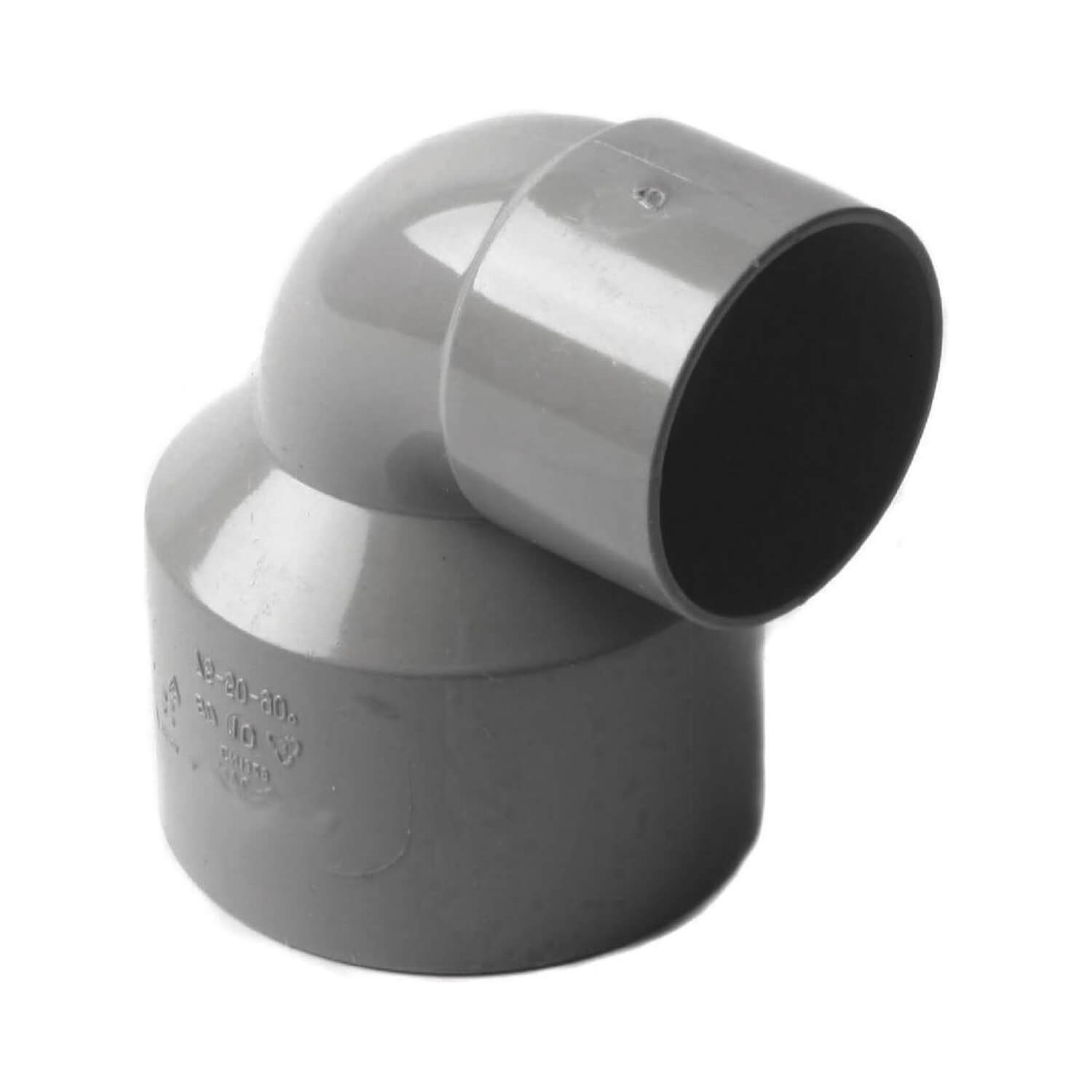 PVC-U binnenriolering lijmverloopbocht 75x 50 mm, 90°, M/M, grijs