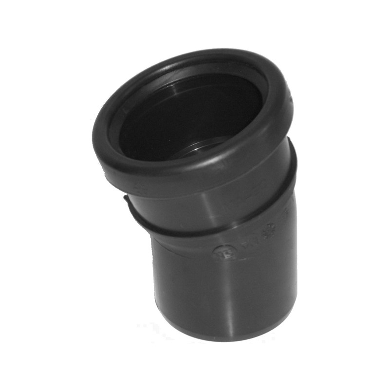 Binnenriolering PP manchetverbinding bocht diam. 110 mm, 15°, m/s, zwart, SN4