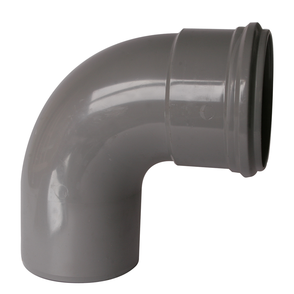 PVC-U buitenriolering manchetverbinding bocht, 88°, M/S, SN4