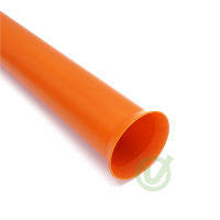 Drainage eindbuis met klik verbinding, / flens L = 1,0 meter oranje