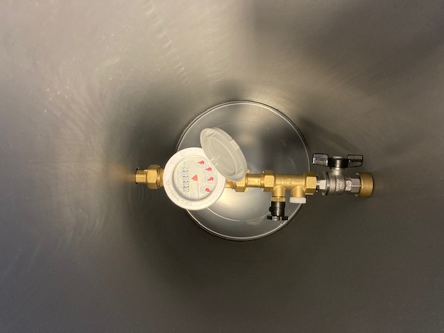 Watermtr.put diam. 315 mm x h 700 mm - watermtr., DBRF/15, 3/4" bu.dr. en 1/2" bu.dr., cap. nom,. 2,5 m3 / uur
