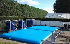 Drink en afvalwateropslag- buffer, Pillow bags- waterzakken leverbaar in diverse uitvoeringen inh. 10.000 - 100.000 ltr.