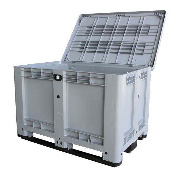 Palletbox 1.200 x 1.000 x 957mm + scharnierend deksel en slot